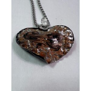 Handmade Glass Heart Pendant Necklace